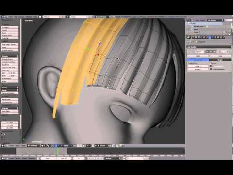 [Part 19/ 24] Blender anime character modeling tutorial - Hair (side)