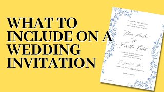 What to Include on a Wedding Invitation Card