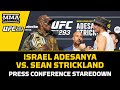 Sean Strickland Reluctantly Faces Off With Israel Adesanya After Presser | UFC 293 | MMA Fighting