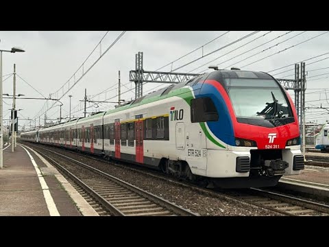 Marcia parallela tra un RegioExpress e una doppia di ETR524 Flirt Tilo a Milano Greco Pirelli