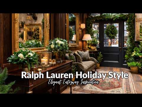 Ralph Lauren Elegant Holiday Entryway | Bold Luxurious Hamptons Style with Sophisticated Details