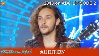 Brandon Diaz  Great Falsetto BEST MALE Singer YET Unaware Audition American Idol 2018 Episode 2