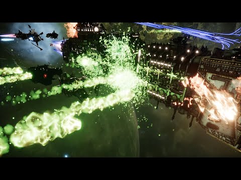 Death Guard vs Imperial Navy - Skalgrim Mod - Massive Battle - Battlefleet Gothic Armada 2