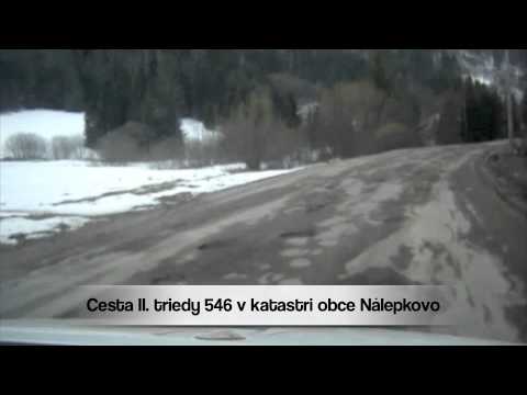 Katastrofálna cesta Cesta II triedy 546 v katastri obce Nálepkovo