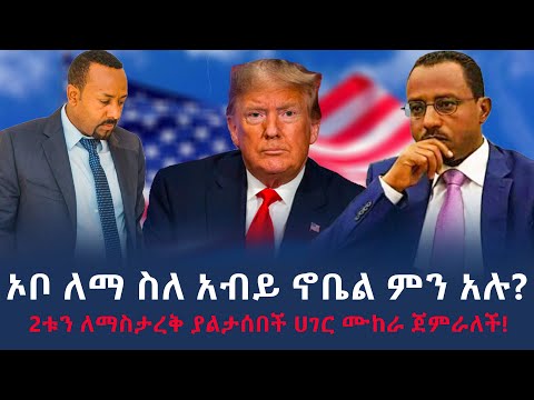 ኦቦ ለማ ስለ አብይ ኖቤል ምን አሉ… 2ቱን ለማስታረቅ ያልታሰበች ሀገር ሙከራ ጀምራለች ሲል ተመስገን ደሳለኝ ይፋ አድርገ! | Ethiopia