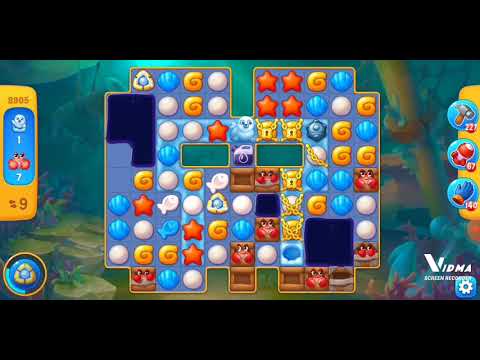 Fishdom. 8905 level no boosters and diamonds. 15 moves (❌ no lightning)