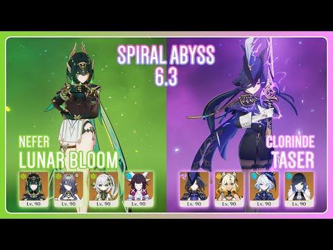 C0 Nefer Columbina Lunar Bloom & C0 Clorinde Taser | NEW Spiral Abyss 6.3 | Genshin Impact