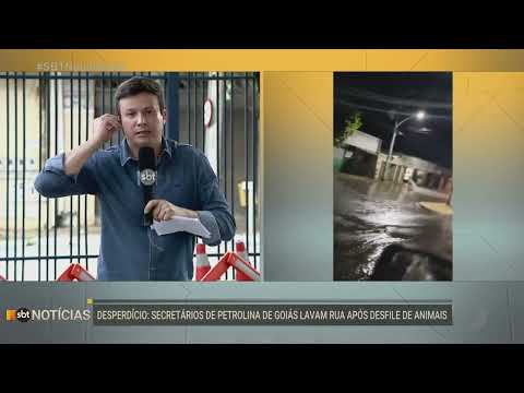 Desperdício: secretários de Petrolina de Goiás lavam rua após desfile de animais