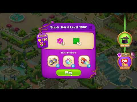 Gardenscapes 1082 Super Hard Level - 16 moves - NO BooSTERS