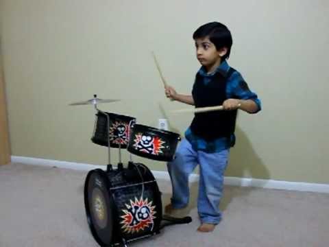 Pradhyun playing his drum