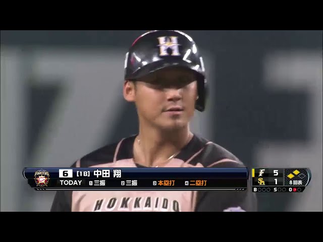 【CS Final】8回表 ファイターズ中田 ホームランの次は貴重な追加点となるタイムリー2塁打!! 2014/10/16 H-F
