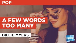 A Few Words Too Many : Billie Myers | Karaoke with Lyrics