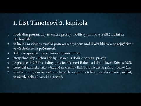 1. List Timoteovi 2. kapitola