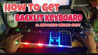 HOW TO GET BACKLIT KEYBOARD WORKING USB WIRED RAINBOW LED AND MOUSE SET FOR ONLY 247 PESOS