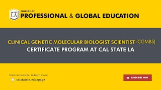 Clinical Genetic Molecular Biologist Scientist Certificate - Information Session
