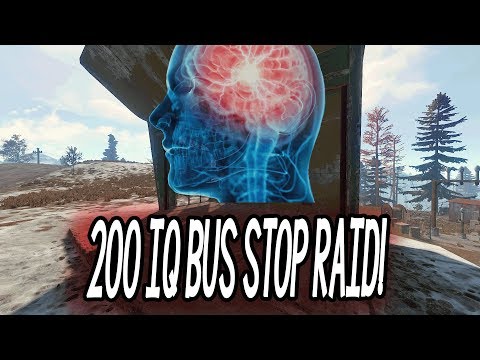 200 IQ Bus Stop Base Raid! (Rust)