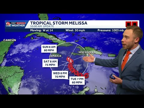 Tuesday afternoon tropical update: Tropical Storm Melissa Forms