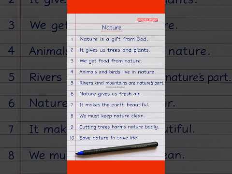 🌿 Essay on Nature in English | 10 Lines on Nature | Easy English Essay for Students #handwriting