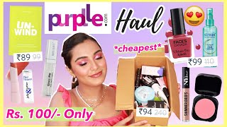 *HUGE* Rs. 100 PURPLLE HAUL | *Cheapest* Makeup & Skincare