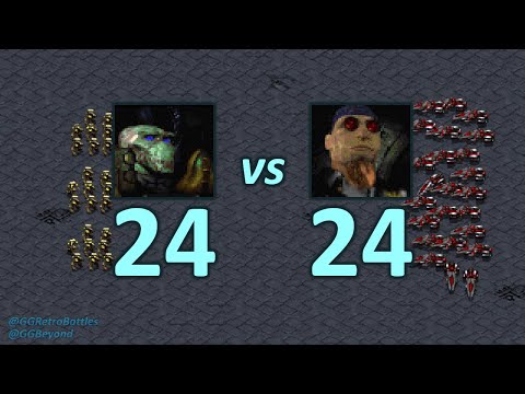 24 Zealots vs 24 Vultures - Even Numbers - StarCraft Retro Battles
