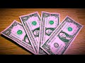 Origami money dollar bill rose