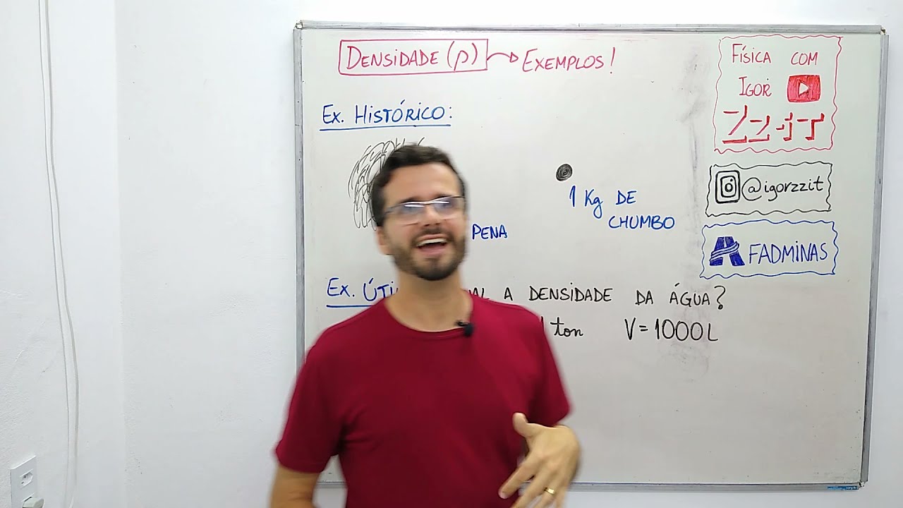 Exemplos de densidade: Qual a densidade da água? 1 kg de pena X chumbo?  - Aula de HIDROSTÁTICA #5