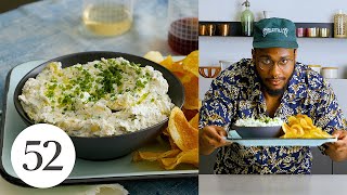 French Onion Labneh with Homemade Chips | At Home With Us
