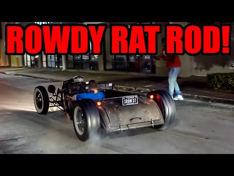 INSANE Rat Rod BURNS OUT Leaving CRAZY CAR SHOW!