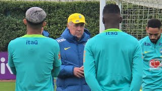 COMPLETO: IMAGENS DO TREINO DA SELEÇÃO BRASILEIRA! VINI JR TEM LONGA CONVERSA COM CARLO ANCELOTTI!