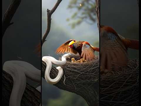 Snake attack on bird nest #shorts  #rescuewildliferescue
