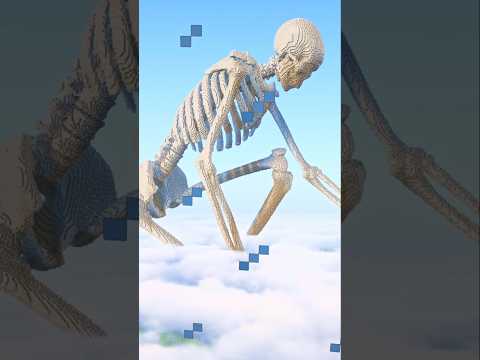 Giant Minecraft Skeleton Spotted! 💀 #minecraft #minecraftmeme #halloween #minecrafthorror