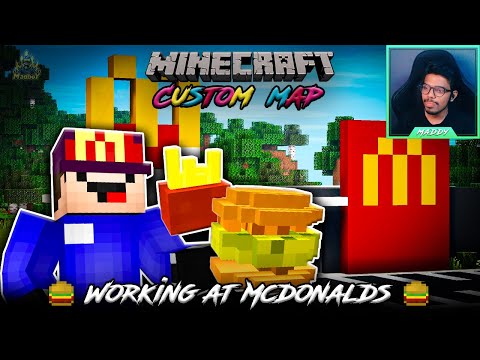 WORKING AT MCDONALDS 🍔 | Minecraft | Custom Map | in Telugu | Maddy Telugu Gamer