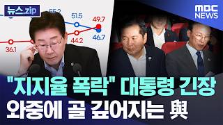 "지지율 폭락" 대통령 긴장..와중에 골 깊어지는 與 [뉴스.zip/MBC뉴스]