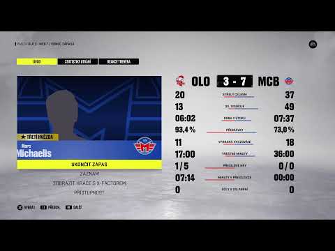 NHL22 | TELH | 34.KOLO |České Budejovice vs Olomouc | BUDVAR ARENA | 19:19 |