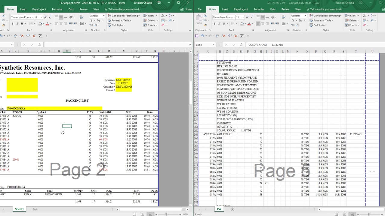 HOW TO FORMAT AND EDIT A PACKING LIST