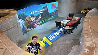 Transforming my Empty Swimming Pool into a FORTNITE GAME ROOM!! (IT WORKED)