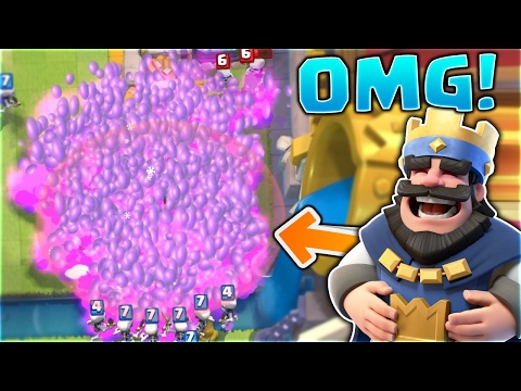 Clash Royale - 1 VALKYRIE DESTROYS 200 SKELETONS! (CRAZY ELIXIR EXPLOSION)