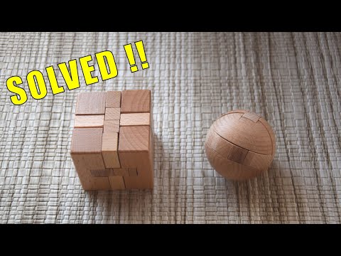 Wooden Burr Puzzle Solution - 12 Piece Cube and Sphere Puzzle