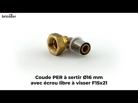 Coude PER à sertir avec écrou libre femelle à visser BRICOZOR