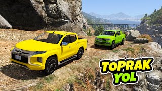  4x4 Pikap Arabalar Tehlikeli Dağ Yolunda  GTA 5