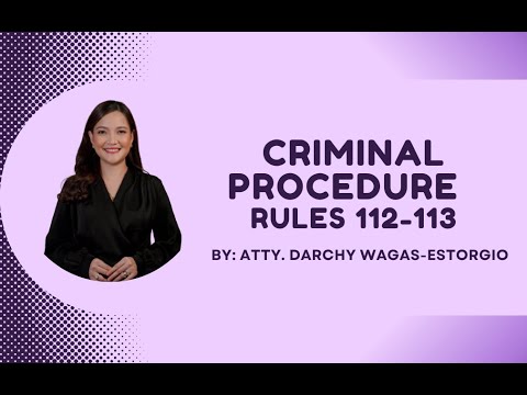 Criminal Procedure- Rule 112-113 (2024)