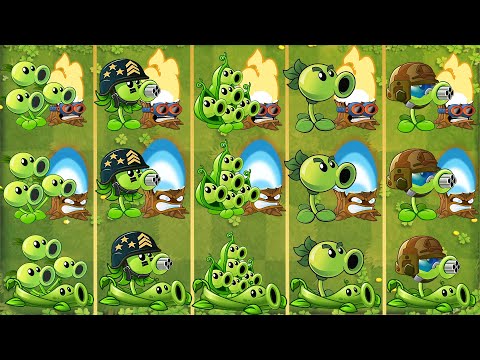 PvZ 2 Gameplay - All Peashooters & Torchwood & Pea Vine Combo Challenge - Plant vs Plant