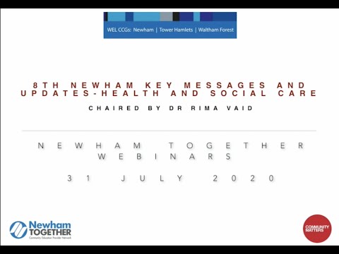 8th Newham Key Messages and Updates – Health and Social Care – 31 Jul 20