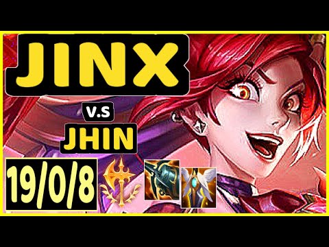 JINX vs JHIN - 19/0/8 KDA BOTTOM ADC CHALLENGER GAMEPLAY - EUW