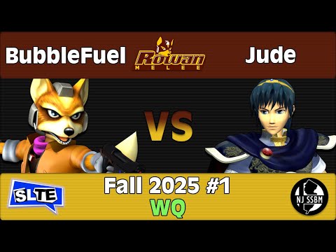 Rowan SSBM Fall 2025 #1: BubbleFuel (Fox) Vs. Jude (Marth) - WQ