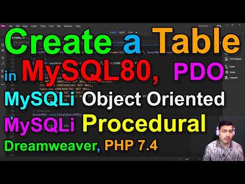 PHP Tutorial How To Create a Table in MySQL80 Instance using Dreamweaver & PHP 7.4 | MySQL Tutorial