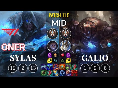 T1 Oner Sylas vs Galio Mid - KR Patch 11.5
