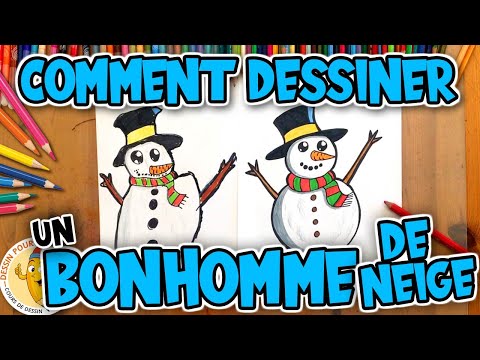 Comment dessiner un BONHOMME DE NEIGE étape par étape | Dessin Pour Enfant