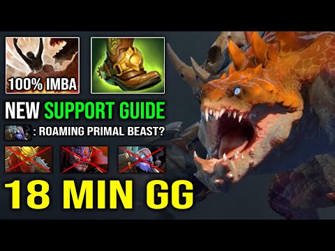 How to Play Primal Beast as a Support Roaming | 18Min GG Trample Stomping NEW 7.31 Boots Dota 2