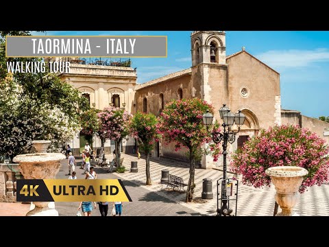 TAORMINA, ITALY - 4K WALKING TOUR - TRAVEL 2023